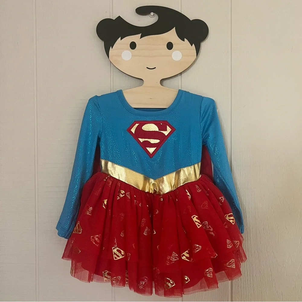 Superman Kids Costume dress NWT 12 months girls with headband and removable cape